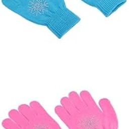 MERISHOPP® 2 Pair Girls Boys Ice Skating Gloves Magic Stretch Padded Glove with Crystal|Sporting Goods | Winter Sports | Ice Skating-image-87