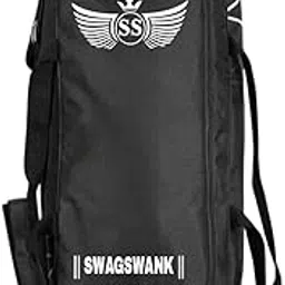 SWAGSWANK Cricket Kit Bag with Dedicated Bat Pocket, Adjustable Shoulder Straps, Water-Resistant Polyester (Black)-picture-26