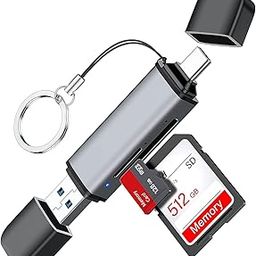 SD Card Reader, Dual Connector USB C Reader Mini 3.0 Memory Adapter-Supports SD/Micro SD/MMC/SDXC/SDHC/Micro SDHC Compatible with MacBook Pro Air, iPad Galaxy etc., Silver-19