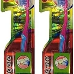 Colgate Ortho Brush Slim Soft Toothbrush 100% Whole Mouth Cleaner Cheek & Tongune Cleaner Shaped Bristle Design Pack Of 4Pc, Manual, Adult, Pink-12