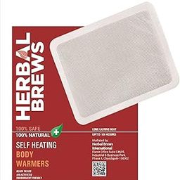 Herbal Brews - Body warmers Heat Pouch - Self Heating Warmer - Body Warmer Pouch, Long Lasting Natural Safe and Odorless Single Use Air Activated Heat Packs for Body, Up to 10 Hours of Heat - 5 Pcs-5