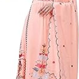 Women's Faux Georgette Embroidered Straight Kurta with Dupatta-picture-23