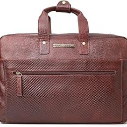 Genuine Leather Laptop bag for Men, 15.6 inch Office Bag for Man with Adjustable straps, Multiple Compartments and Rainproof zippers for Office, Travel & Daily Use (RH006)-image-50