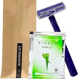 Clayherbs Shave Kit in Bulk, Smooth Shave Disposable Razor and Cream(4g), Individually Wrapped Toiletries Amenities for Hotel Travel Shaving Set Travel Size Toiletries Camping and Travel (100 Sets)-picture-21
