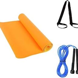 Gmefvr Yoga Mat 4 mm + Skipping Rope + Hanging Strap Multi color-picture-7