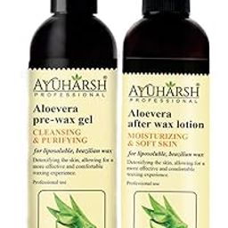 Ayuharsh Aloevera Pre Wax Gel and After Post Wax Lotion Oil to Reduce Irritation for All Skin Types (Pack of 250ml x 2) (500 ml)-image-75