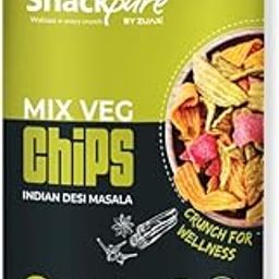 SNACKPURE Mix Veg Chips Indian Desi Masala | No Palm Oil | Gluten Free | Healthy Chips | No Preservatives | 140grams-image-92