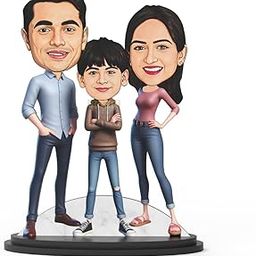 Avataar Studio Personalized Gift for Husband, Wife, Kids, Sister, Brother Character Caricature Photo Frame Unique Design Customized Gift for Friends & Family (Family of Three - 2)-image-93