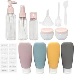 13 Pcs Travel Bottles Set For Toiletries,Leak Proof Refillable Squeezable Bottles With Clear Storage Bag And Laber,Empty Plastic Travel Bottles For Cosmetics,Shower Gel,Lotion,Shampoo - 60 Ml-18