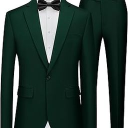 Men's Suits One Button Slim Fit 2-Piece Suit Blazer Jacket Pants Set-image-23