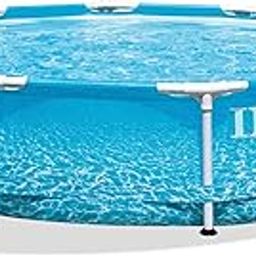 Intex 28206EH 10 Feet x 30 Inch Rust Resistant Steel Metal Frame Outdoor Backyard Above Ground Circular Beachside Swimming Pool with Reinforced Sidewalls-32