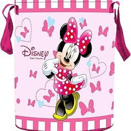 Kuber Industries Disney Minnie Print Non Woven Fabric Foldable Laundry Basket, Toy Storage Basket, Cloth Storage Basket with Handles,45 LTR (Pink)-image-72