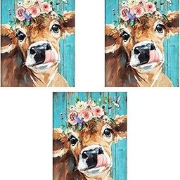 HASTHIP® Diamond Painting Kit with Round Diamonds 5D for Adults Kids 30 X 40cm Full Drill Cow Gem Art Home Wall Decor Gifts 12x16inch 3PCS-image-58
