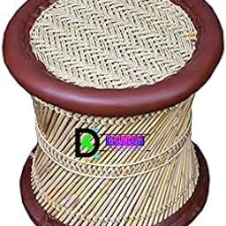 Priyansh Mudda House Handmade Sarkanda Wooden Muddi/Stool (Wood, Brown)-image-52