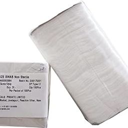 100% Cotton Yarn Gauze Swab Non-Sterile 7.5 Cm X 7.5 Cm X 12ply 100 Pcs Gauze Pure White in color-image-70