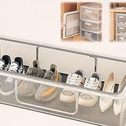 Merow Shoe Storage Box - Clear Plastic Stackable Sneaker Organizer for Closet, Foldable Shoe Rack Container Bin Holder, 60 x 30 x 15 cm (1)-17