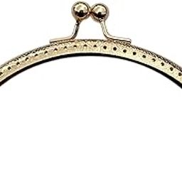 Golden Half Round Kiss Lock Clasp Purse Frame – Metal Clutch Frame with Holes for DIY Bag Making, Craft, Coin Purse & Handbag Projects (1 Pc) (15.5 Cm)-image-29