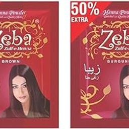 Zeba Zulf-e-Henna Hair Powder, Brown and Burgundy Shades, 50% Extra,"6+6" PACK OF 12 Sachet-image-10