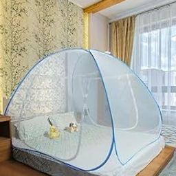 GREEDYFOX Mosquito Net for Double Bed| Premium Double Bed Machardani | Strong and Durable, Tent Type, Foldable, Corrosion Resistant, King Size, Blue_A1-13