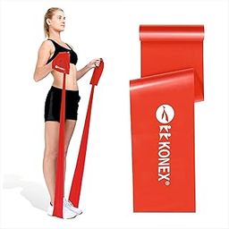 Konex Natural Latex Resistance Thera Band | Durable & Stretchable | Ideal for Yoga, Pilates, Full Body Workout, Muscle Toning, Weight Training, Stretching & Body Conditioning (Red, 4.5-7 Kg)-image-45