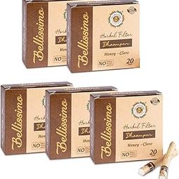 Bellissimo Herbal Cigarette, Tobacco & Nicotine free Herbal Filter Dhoompan, Honey Clove Flavor, Rolled in Tendu Leaves, Helps Quit, Non-Addictive Cessation, Pack of 5-image-14