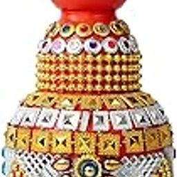 Fine Craft India Wooden Handmade Round Sindoor Box with Meena Work Refillable Case Multicolour H 19 W 6 L 5 cm-8
