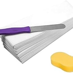 Plenteous Wax Strips for Waxing face Women (70) Pis + Waxing Knife Spatula Plastic Handle Steel Knife + Waxing Cleansing Sponge (COMBO OF 3)-image-95