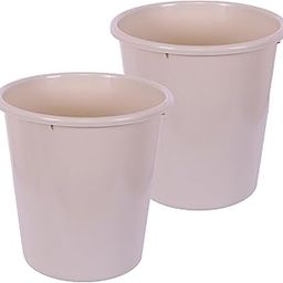 Kuber Industries Dustbin | Open Plain Sada Dustbin For Office | Plastic Garbage Dustbin For Kitchen, Bedroom And Bathroom | 13 LTR | Pack of 2 | Beige-22