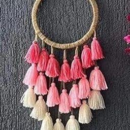 Narayan Art Present Jute Crotches Pink Dream Catcher Wall Hanging for Home Decoration Craft Material-image-16
