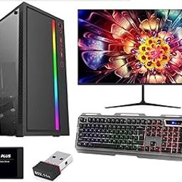 KRYNORCXY Desktop PC with Core i5-2400 CPU, SSD, RGB Cabinet, 19" Monitor, RGB Keyboard & Mouse and WiFi - High Performance Computer for Home & Office Use Win 10 Pro (8GB RAM, 512GB SSD/1TB HDD)-20
