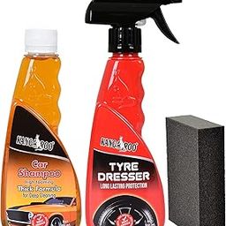 Kangaroo® High Foaming Car Shampoo With Tyre Dresser Polish 300 ml Each and 1 Foam Applicator (Long Lasting Protection))-21