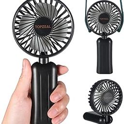 Topzeal Mini Portable hand Fan, Small Size Foldable Table Fan High Speed, 1200mAh Battery Rechargeable Handheld Fan, USB Charging Fan for Women Men Kids, Quiet Personal neck Fan for Summer (Black)-9