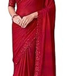 Women's Multicolor Satin Embroidered Saree With Unstitched Blouse (SILVER30001_TFH_Parent)-picture-43