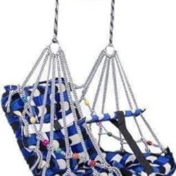 Karma Sales Cotton Swing for Indoor Outdoor Hanging Chair Multi-Design Cotton Small Swing Children Folding and Washable Safety Belt Jhula (Multicolor)-image-42