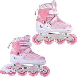 Mossio Adjustable Inline Skates for Kids & Teens (7-14 Years) - Unisex Roller Blades with LED Flashing Wheels - Comfortable Outdoor Skating Shoes - Adjustable Sizing - Pink-picture-26