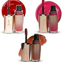 Dunamiss Peptide Infused Lip Oil Tint for High-Shine Finish Lips- Bonita, Rosita, Ramona- Brown Lipshade, Red Lipcolor, Pink Lip Oil -Skin Care with Cupuacu, Babassu for Long Lasting Hydrated Soft Lips-Combo Pack-3-image-85