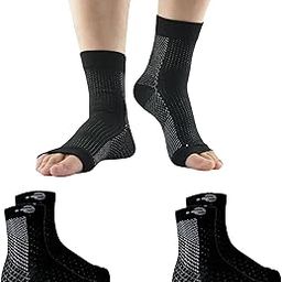 Unisex Bamboo Cotton Orthopedic Neuropathy Socks | Sweat-Absorbing,Moisture-Wicking Ventilated, Soft & Sturdy | Anti-Odor, Sustainable, Seam-Free | Pack of 2 -Black & Black-image-70