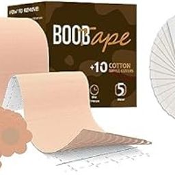 Double-Sided Boob Tape with 10 Nipple Pasties and 36 Fashion Body Tape for Women Push Up & Lifting Breast Tape Beige-image-59