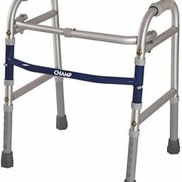 Vissco Champ, Walker for Children - Foldable, Light Weight & Height Adjustable Walking Aid, Weight Capacity 80kg, Made with Premium Grade Rubber Shoes and PVC Grip - Universal (Grey)-15