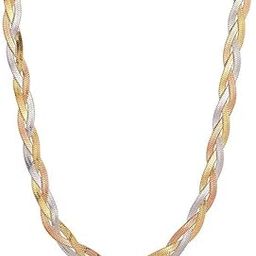 Waterproof 3 Colorways Metal Three Braided Snake Chain Necklace for Women Gold-plated Stainless Steel Necklace-image-92