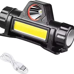 RENMAX Bright Head Light Torch Waterproof Rechargeable Portable Torch with Plastic Spotlight for Cycling Camping Caving Hiking Hunting Trekking - 1Pc (Dual Light with Magnet)-image-34