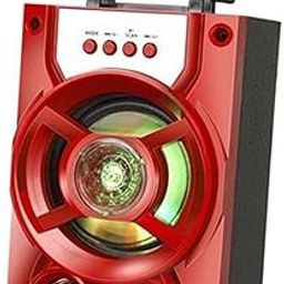 ATORSE Bluetooth Karaoke Machine Speakers USB LED for Indoor Outdoor Singing Red-10