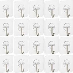 Amazon Brand - Solimo Heavy-Duty Adhesive Wall Hooks | for Hanging Clothes, Hats, Keys, and More | Bathroom & Bedroom Hooks (Pack of 20)-30