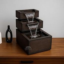 EXPLEASIA Table Top Wall Back Water Fountain, Water Fountain for Home vastu, Fountain for Home décor Waterfall, Waterfall Fountain-image-31