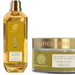 Forest Essentials Organic Cold Pressed Virgin Oil Almond 200ml & Hair Cleanser Amla, Honey & Mulethi 200ml (Shampoo) & Intensive Hair Repair Masque Japapatti & Brahmi 200g (Hair Mask)-image-28