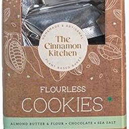 The Cinnamon Kitchen Flourless Almond Butter Cookies (6 Cookies - 240 GM) - Sweetend with Coconut Sugar | As Seen On Shark Tank |100% Natural & Healthy | Gluten Free | Vegan| Organic | PCOS Friendly | Refined Sugar Free | ChocoChip Cookie-0