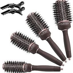 Round Brush Set, Ceramic Ion Thermal Barrel Round Brush for Blow Drying, 4 Different Sizes Bristle Round Hair Brush for Hair Drying, Styling, Curling and Shine-image-36