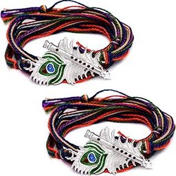Pure Silver Traditional Meenakari Silver rakhi for brother-picture-43
