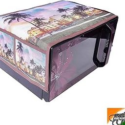 ANUSH MARINO Microwave Oven Top Cover with 4 Utility Pockets Attractive Digital Prints/Dustproof/Water Resistant Multicolor (37 cm X 92 cm)- Palm Tree-image-56