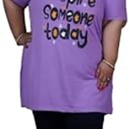 Women Plus Size Cotton Night Suit Half Sleeve Round Neck Graphic Printed T-Shit and Pyjama Loose Fit Daily Use Night Wear-image-89